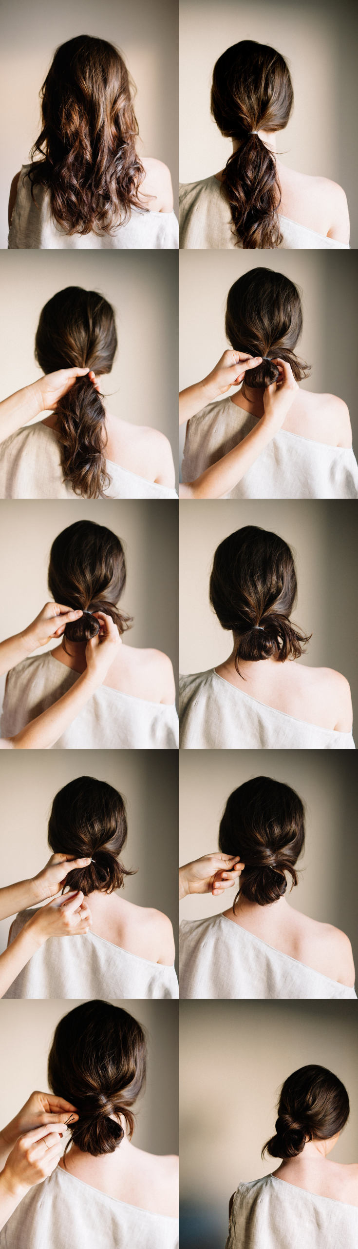 DIY Bridal Hair
 DIY Low Knot DIY Wedding Ideas