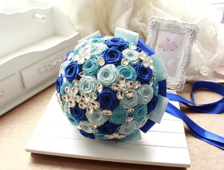 DIY Brooch Bouquet Kit
 DIY Wedding Brooch Bouquet Kit Satin Flowers Rhinestone