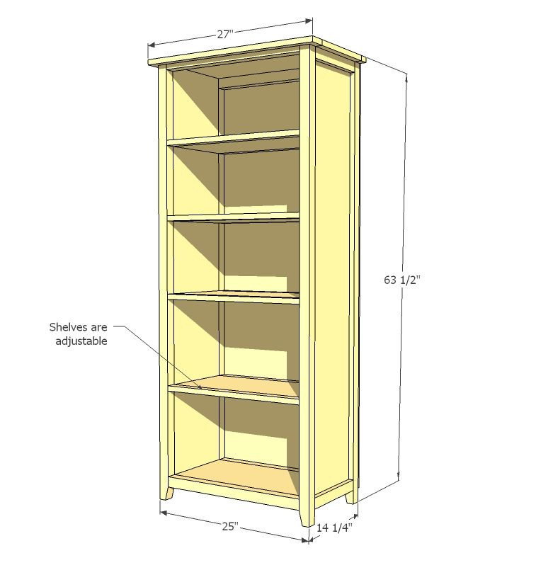 DIY Built In Bookcase Plans
 Channing Bookcase