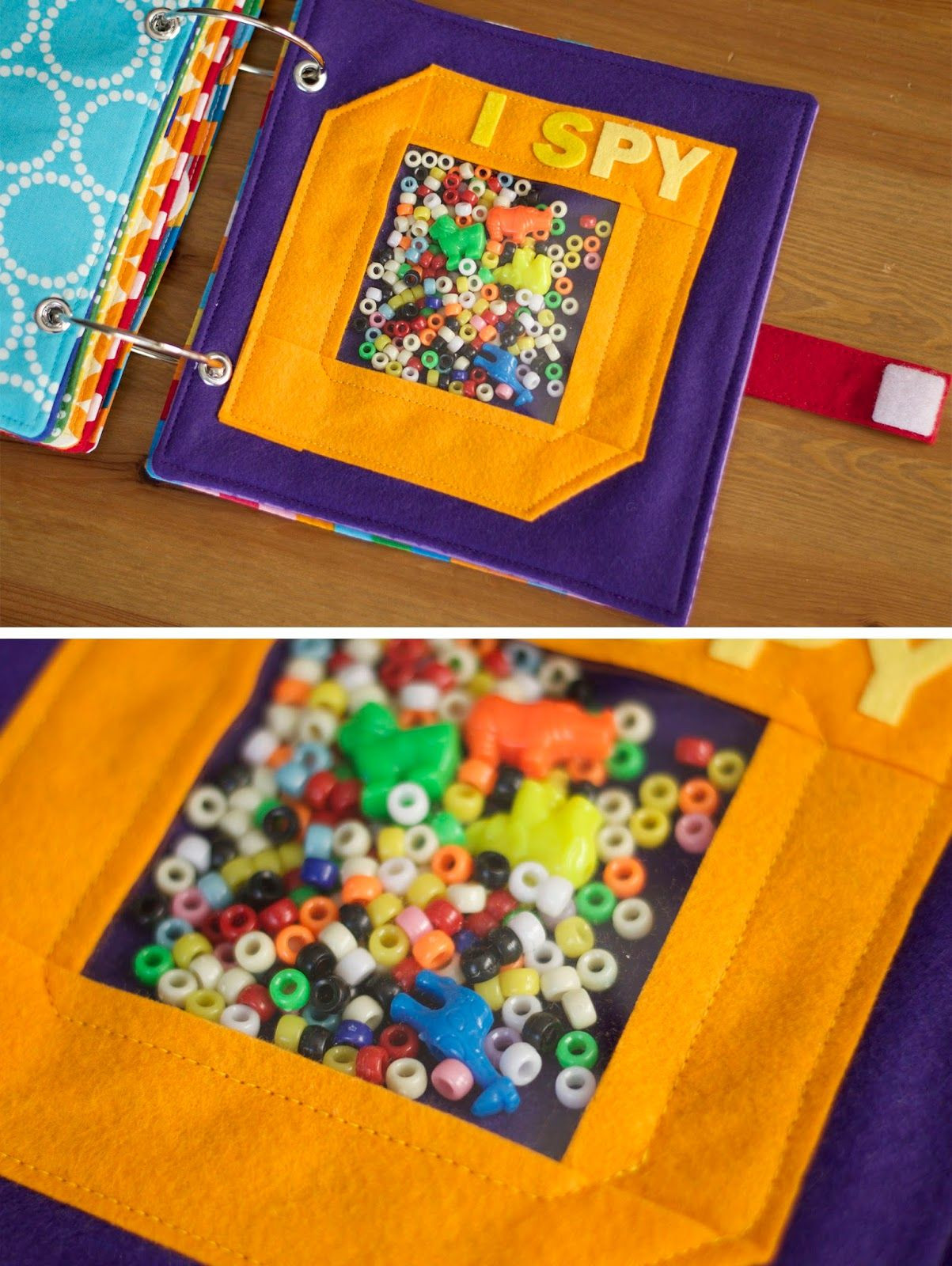DIY Busy Book For Toddlers
 Rainbow Quiet Book by Today I Felt Crafty