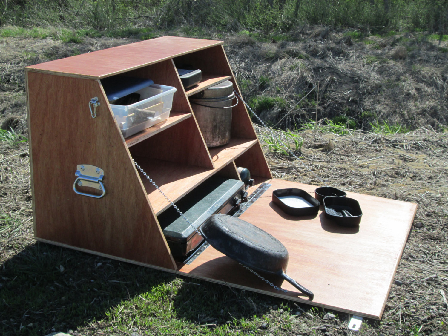 DIY Camp Kitchen Box
 Camp Kitchen Camping Cupboard Chuck Box