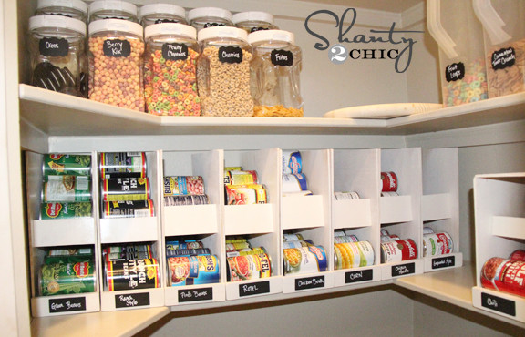DIY Can Organizer For Pantry
 Pantry Ideas DIY Canned Food Storage Shanty 2 Chic