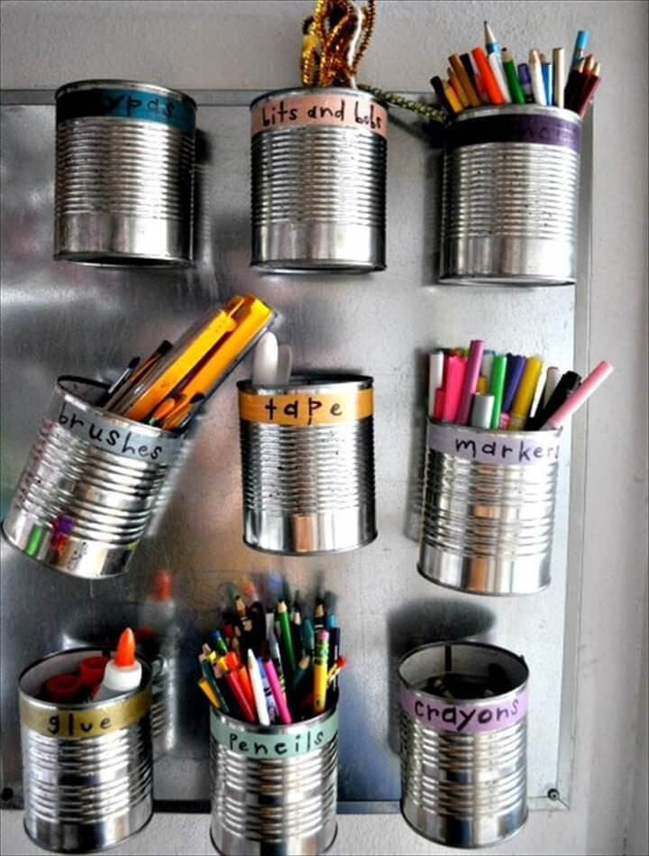 DIY Can Organizer
 34 DIY Easy Tin Can Crafts Projects