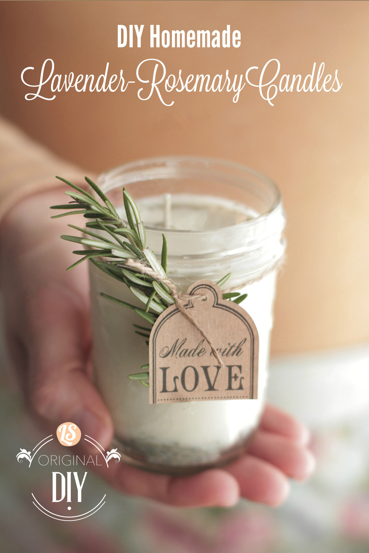 DIY Candle Gift
 DIY Homemade Candles with natural lavender rosemary scent