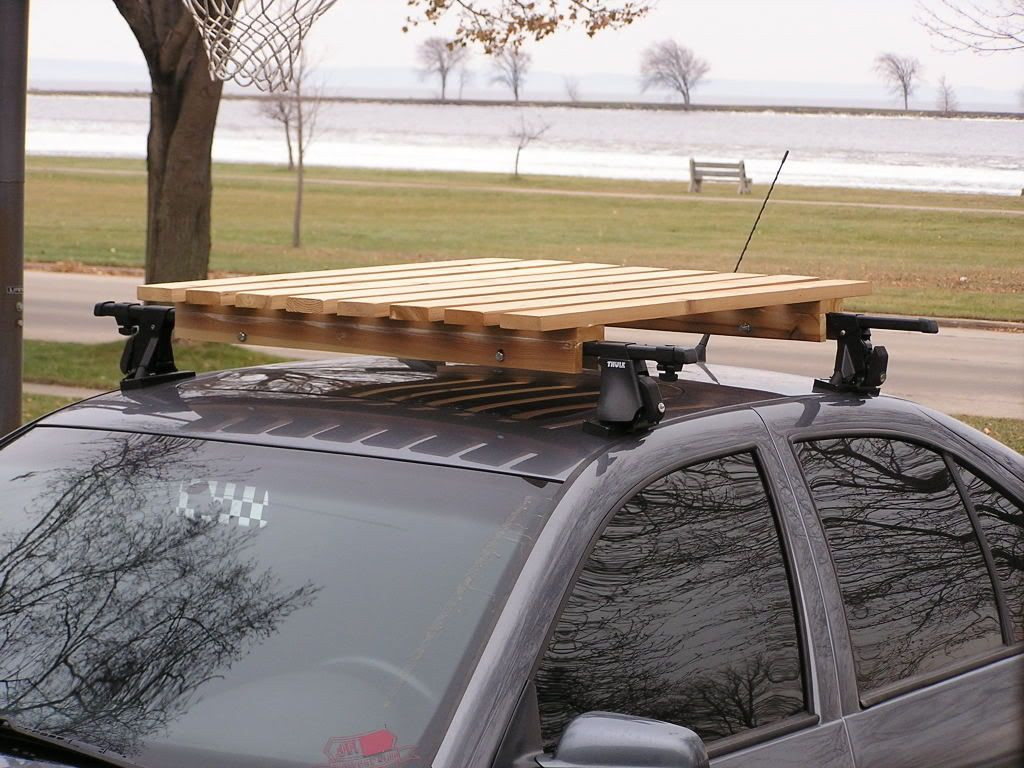 DIY Car Roof Rack
 Pallet Roof Rack & First Level Pallets Going Up View