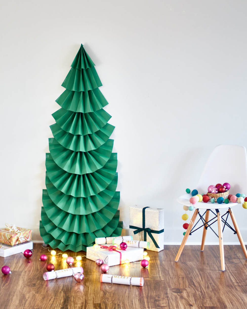 DIY Cardboard Christmas Trees
 Make It Life Sized Folded Paper Christmas Tree Curbly