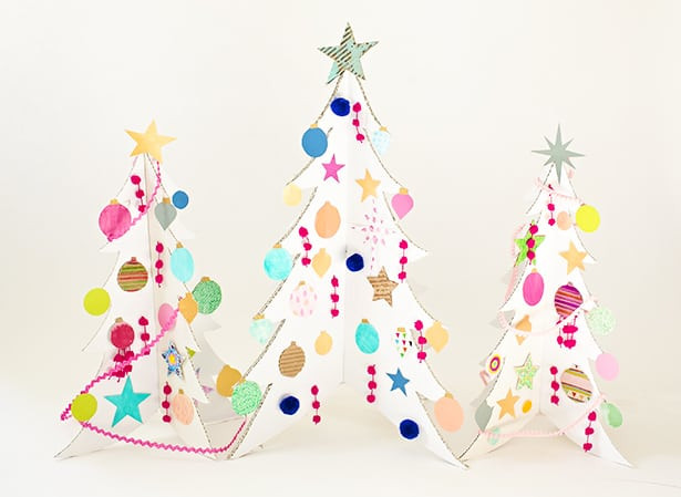 DIY Cardboard Christmas Trees
 COLORFUL CARDBOARD CHRISTMAS TREES AND DIY ORNAMENTS