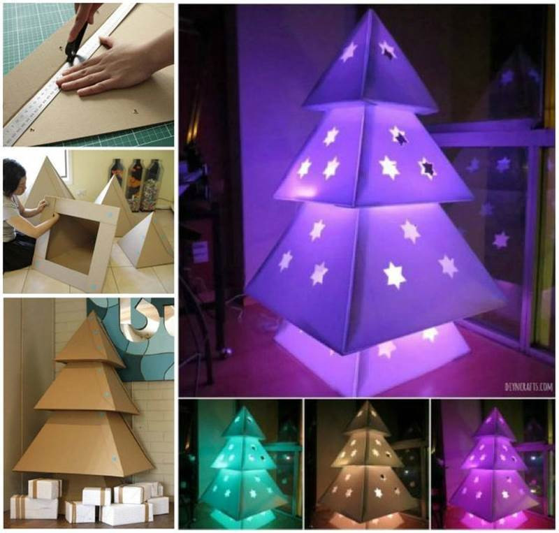 DIY Cardboard Christmas Trees
 Creative Ideas DIY Cardboard Decorative Fireplace