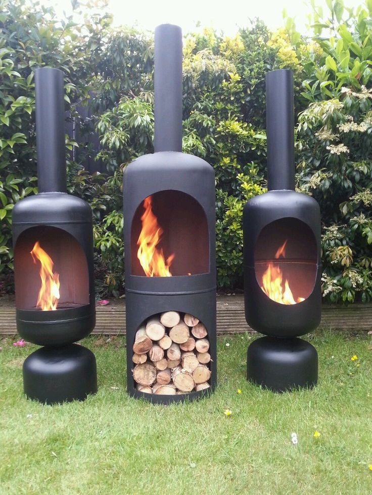 DIY Chiminea Outdoor Fireplace
 Gas Bottle Wood burner Log Burner Chiminea patio heater