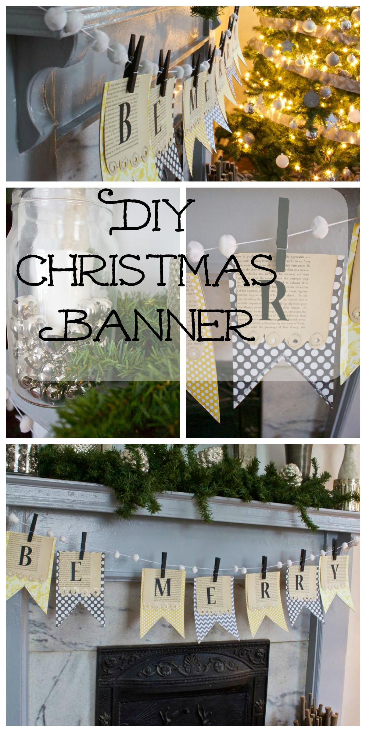 DIY Christmas Banner
 DIY Christmas Banner Be Merry 2 Bees in a Pod
