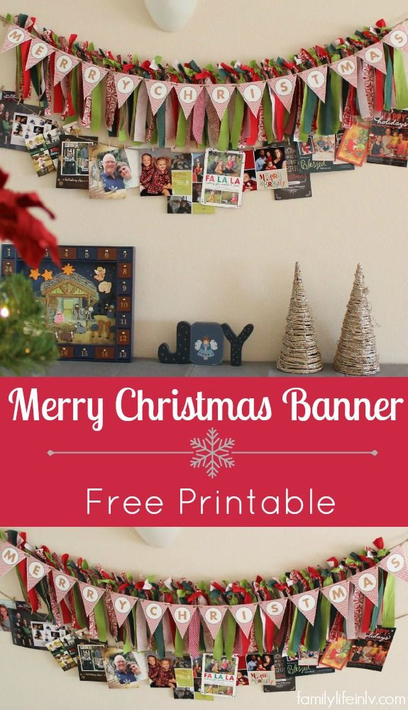 DIY Christmas Banner
 DIY Christmas Fabric Tie Banner with Free Merry Christmas