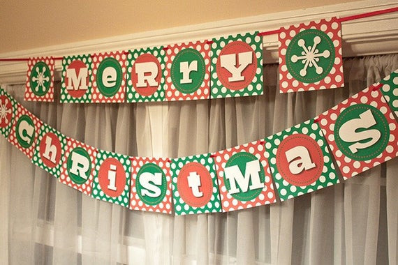 DIY Christmas Banners
 Items similar to RETRO CHRISTMAS Banner DIY Printable