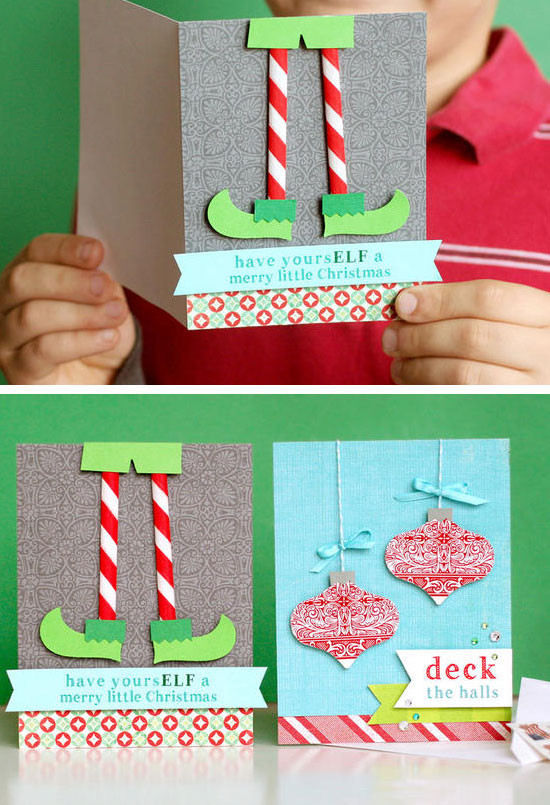 DIY Christmas Cards For Kids
 25 EASY HANDMADE CHRISTMAS GREETINGS FUN TO MAKE WITH YOUR