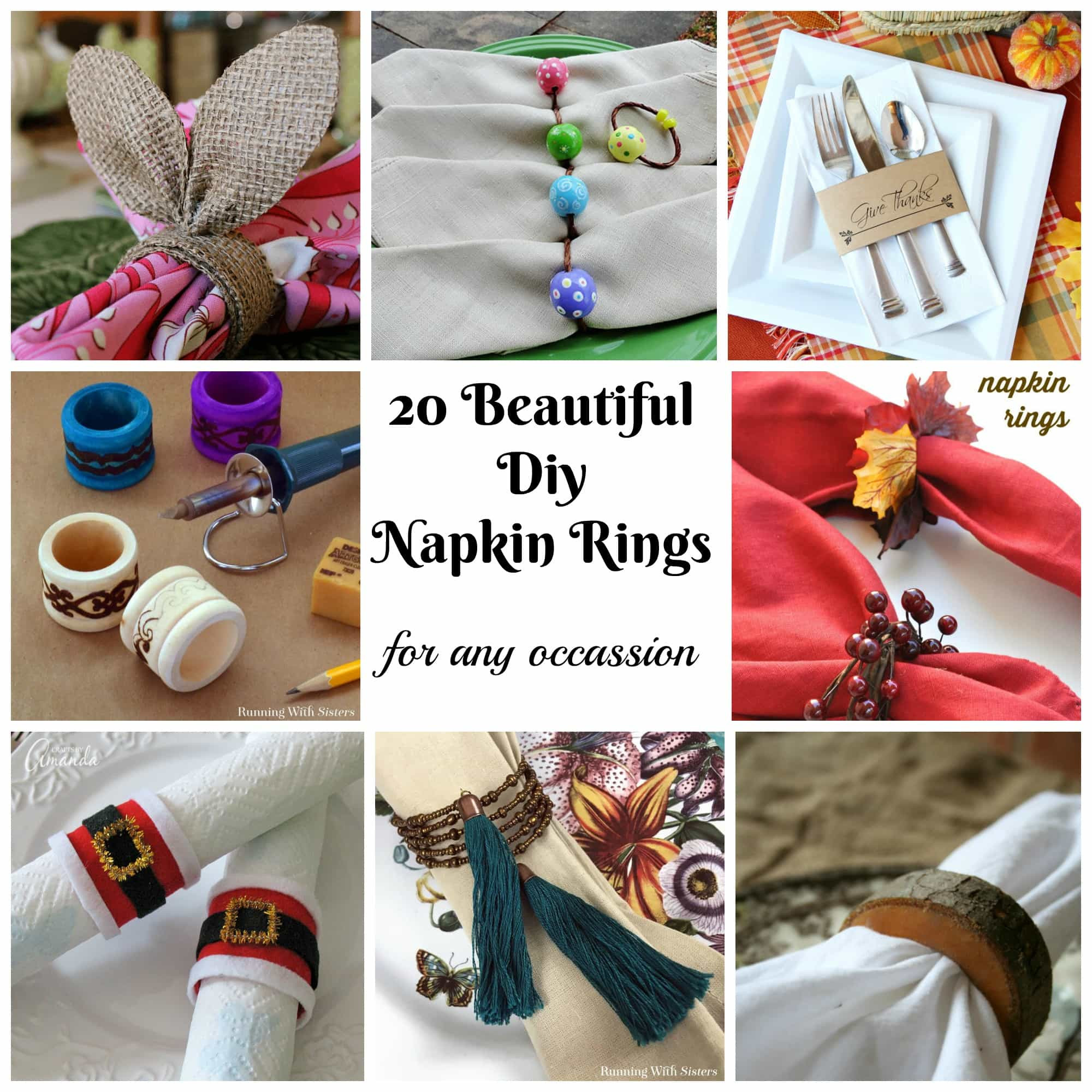 DIY Christmas Napkin Rings
 20 Beautiful DIY Napkin Rings for any Occassion My Turn