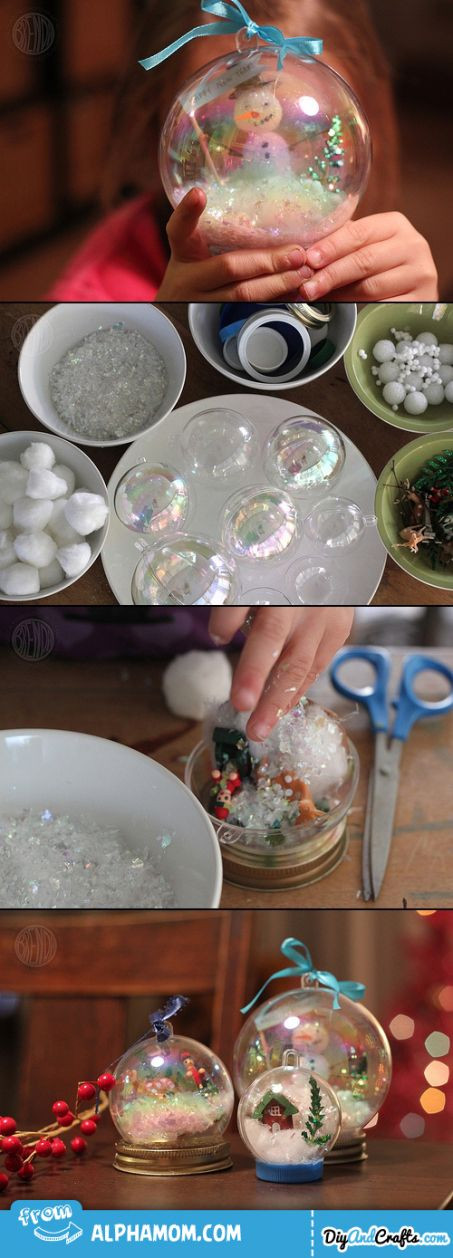 DIY Christmas Snow Globe
 Waterless Snow Globes DIY
