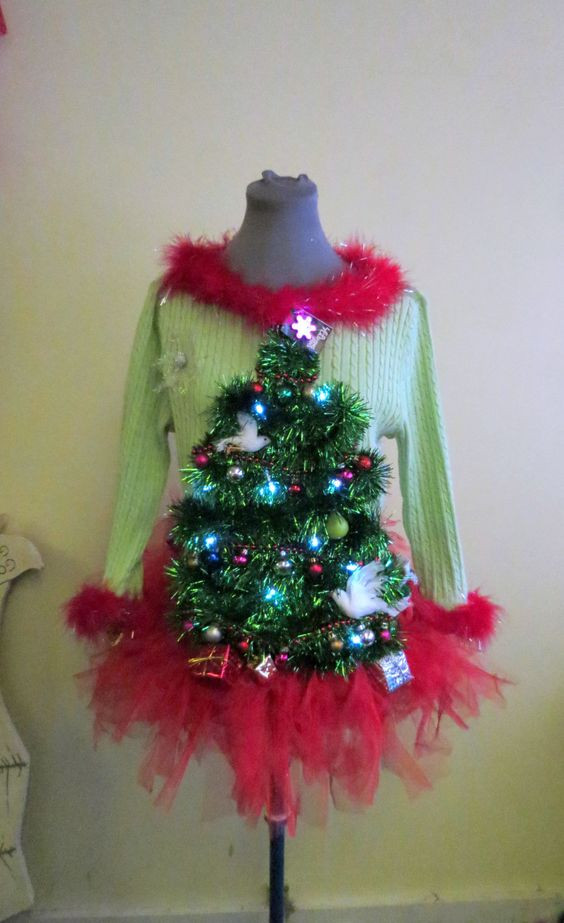 DIY Christmas Tree Sweater
 13 Amazing DIY Ugly Sweaters