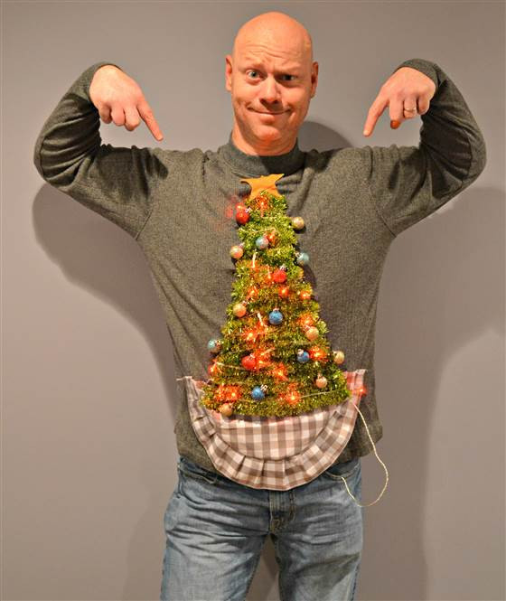 DIY Christmas Tree Sweater
 7 DIY ugly Christmas sweaters from Pinterest TODAY