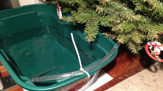 DIY Christmas Tree Watering System
 Set Up a Siphoning Water Reservoir When Leaving Your