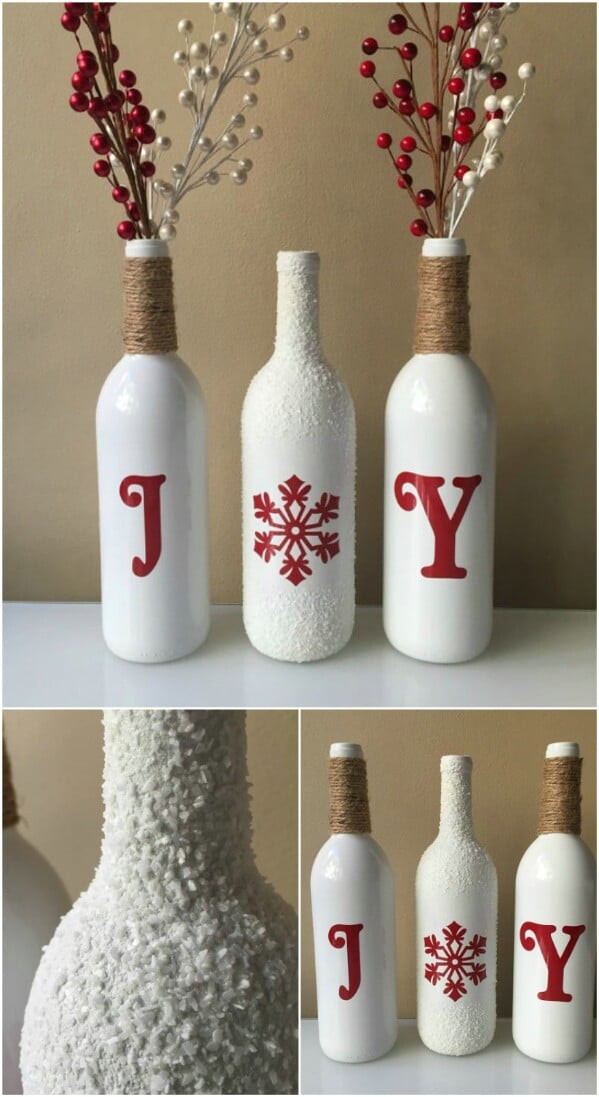 DIY Christmas Wine Bottles
 20 Festively Easy Wine Bottle Crafts For Holiday Home