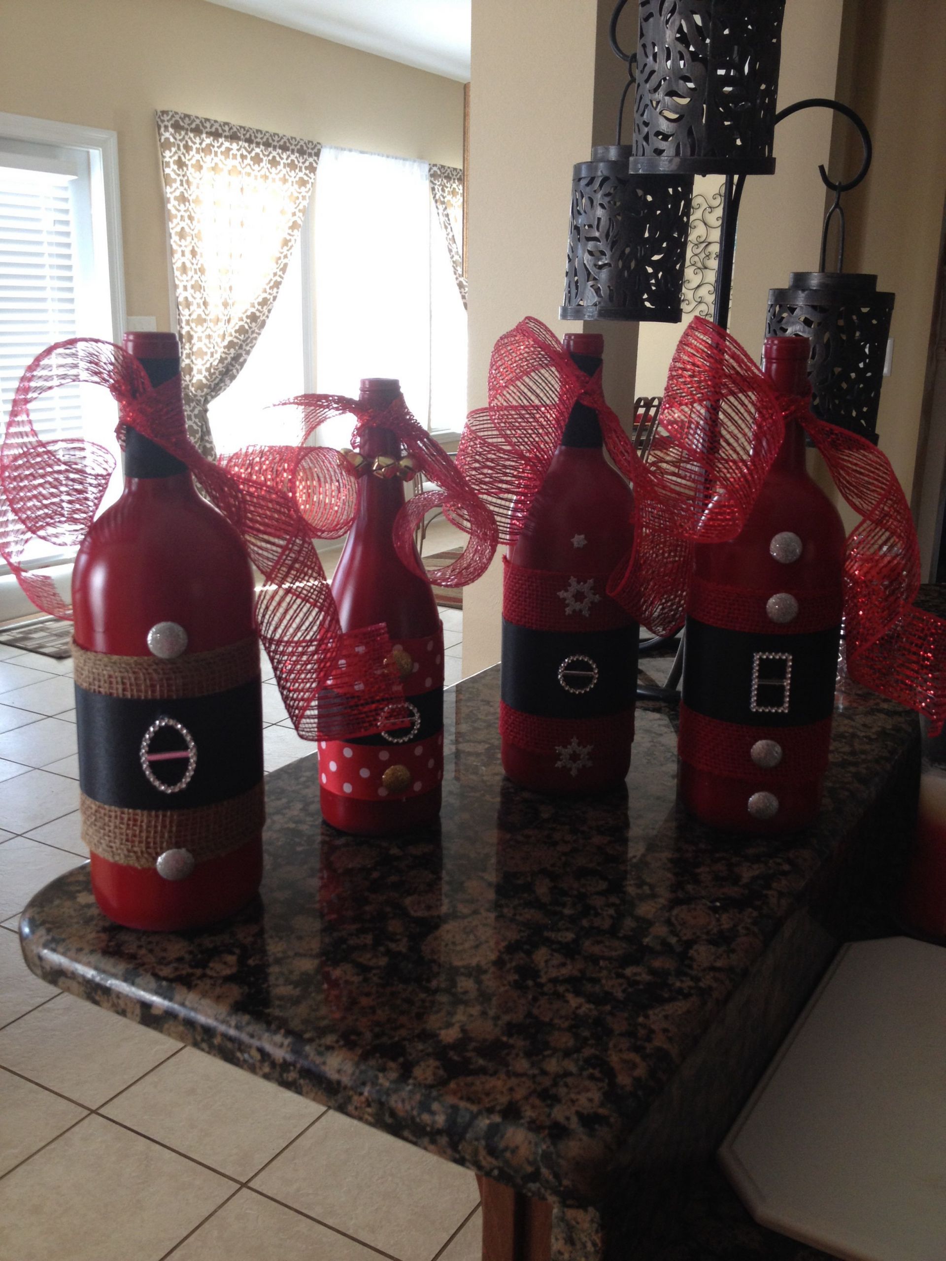 DIY Christmas Wine Bottles
 Christmas Wine Bottle Decor Holiday ideas DIY