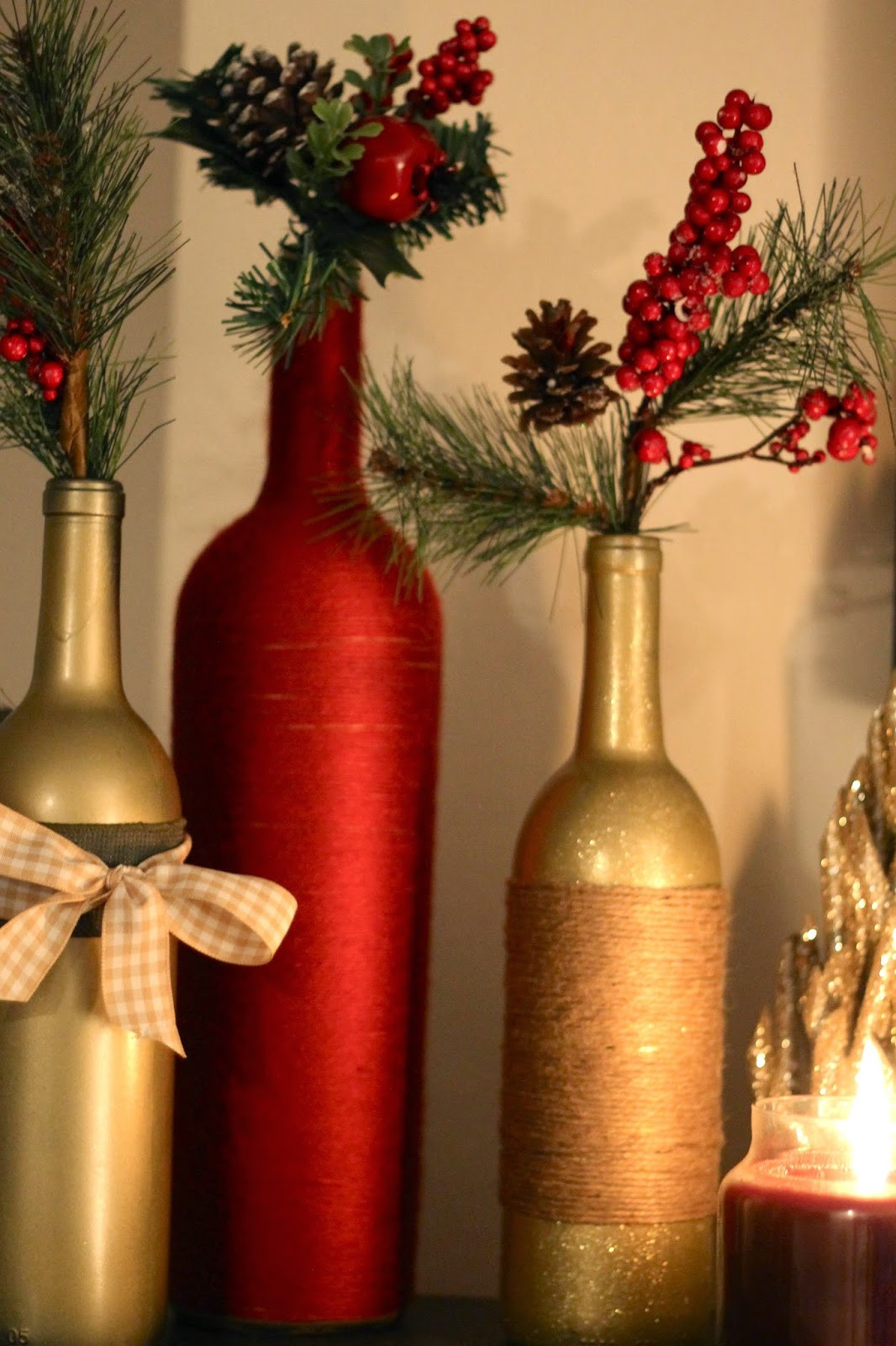 DIY Christmas Wine Bottles
 DIY Holiday Wine Bottles Pretty in the Pines North