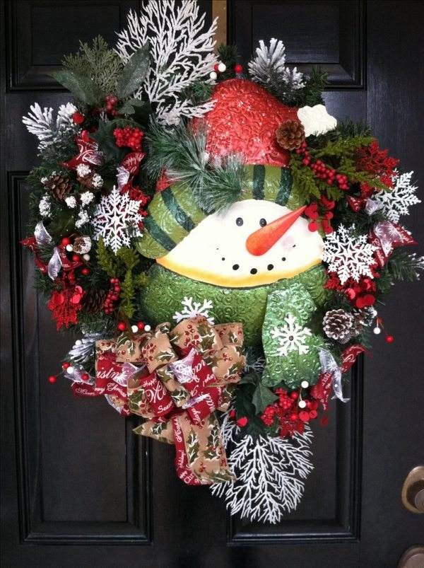 DIY Christmas Wreaths For Front Door
 Snowman wreath ideas – how to make a gorgeous Christmas wreath