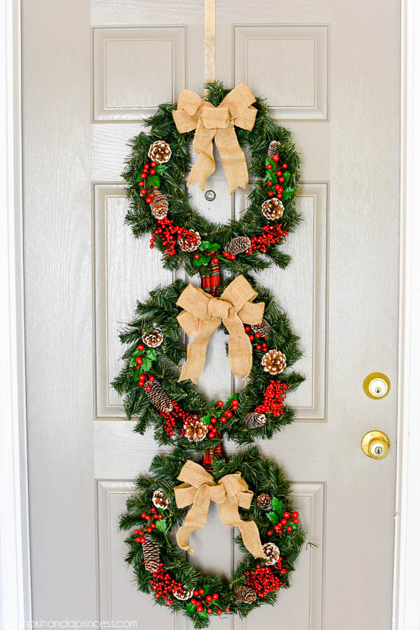 DIY Christmas Wreaths For Front Door
 DIY Christmas Wreath Trio A Pumpkin And A Princess