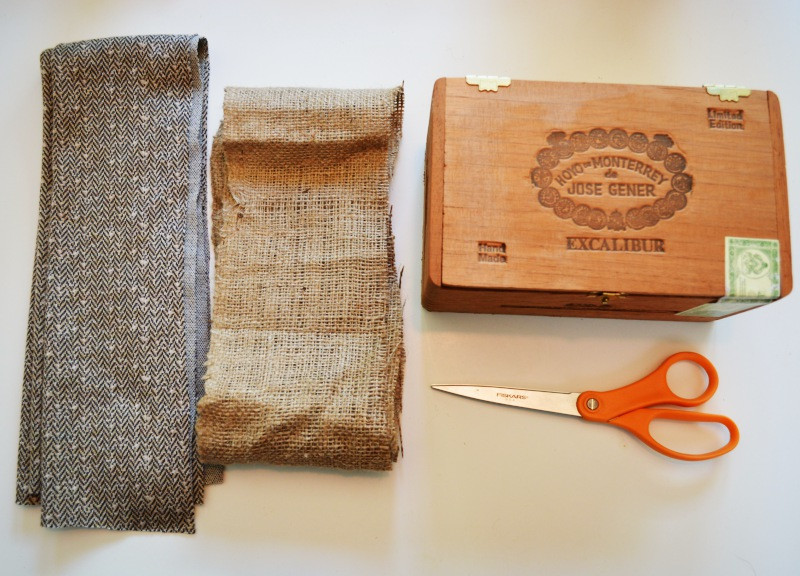 DIY Cigar Boxes
 Mr Kate DIY cigar box and burlap jewelry organizer