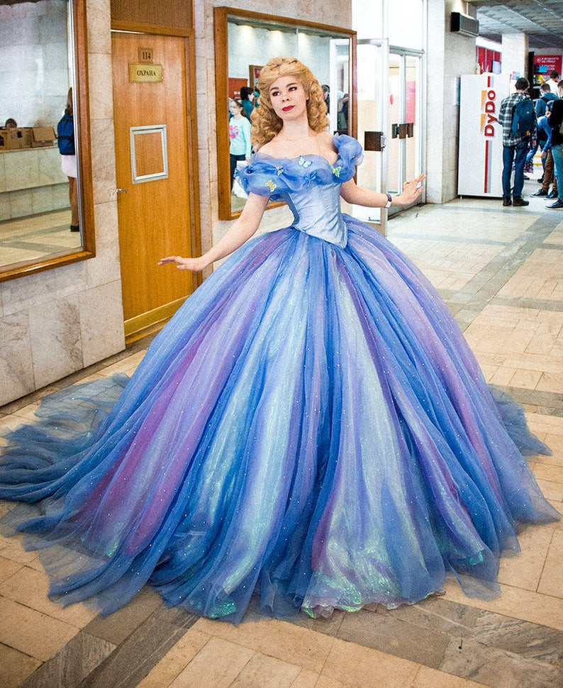 DIY Cinderella Costume For Adults
 Full set Cinderella dress 2015 Halloween costume Adult