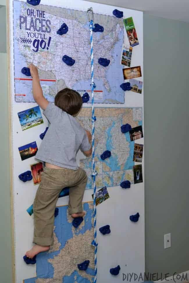 DIY Climbing Wall For Toddlers
 How to Build an Indoor Rock Climbing Wall DIY Danielle