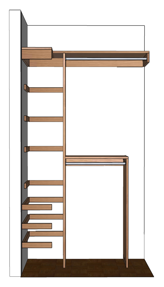 DIY Closet Shelves Plans
 Free woodworking plans for a DIY small closet organizer