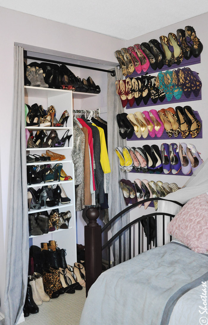 DIY Closet Shoe Organizer
 Toronto Shoe Closet with DIY shoe Storage inspired by