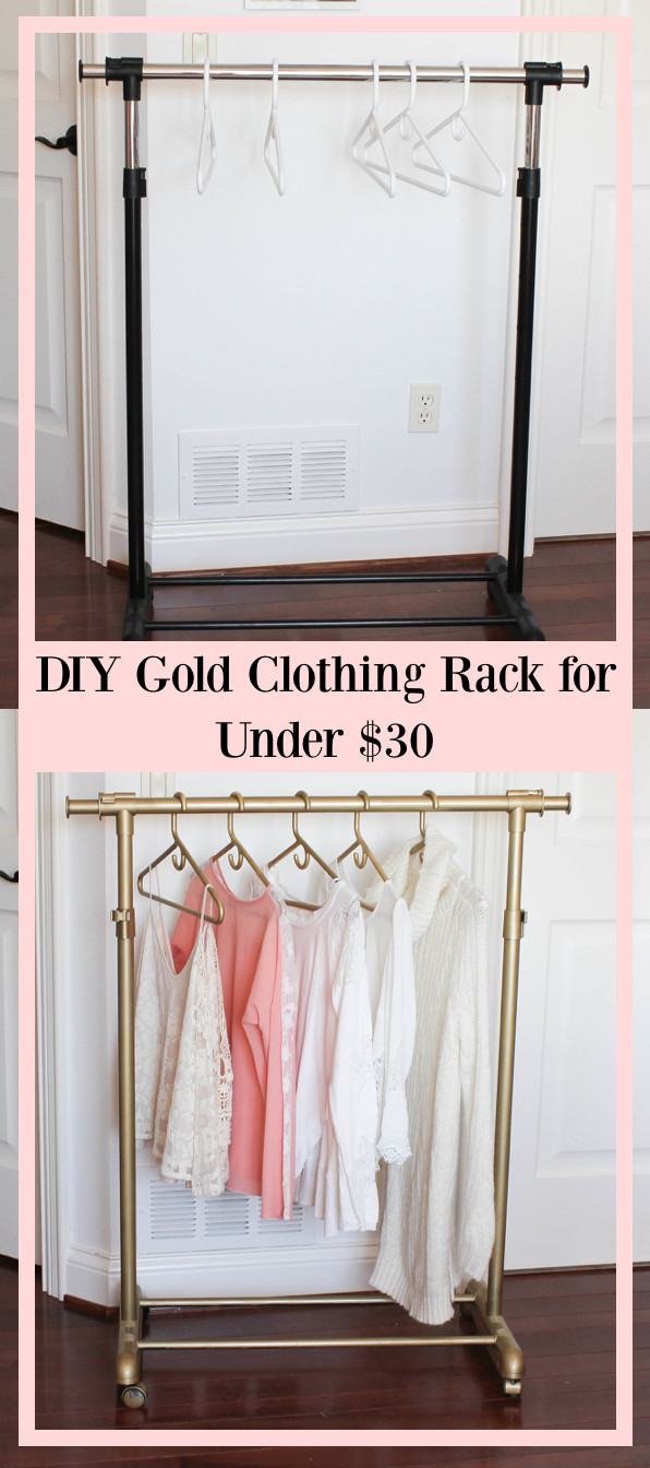 DIY Clothes Rack
 DIY Gold Clothing Rack under $30
