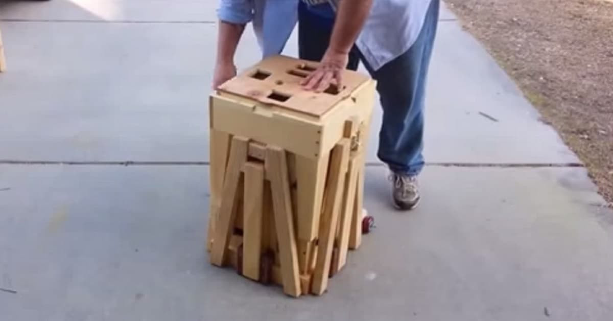 DIY Collapsible Wooden Box
 Watch This Wooden Box Transform Into A Table And Seating