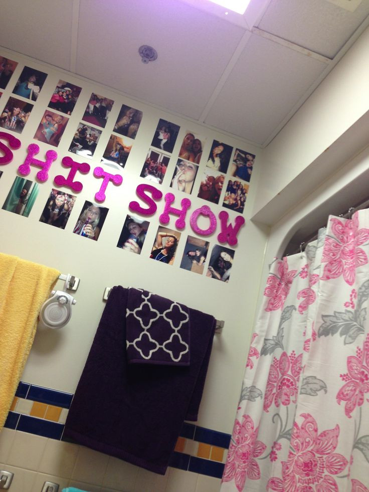 DIY College Apartment Decor
 Put crazy pictures up of friends in your college bathroom
