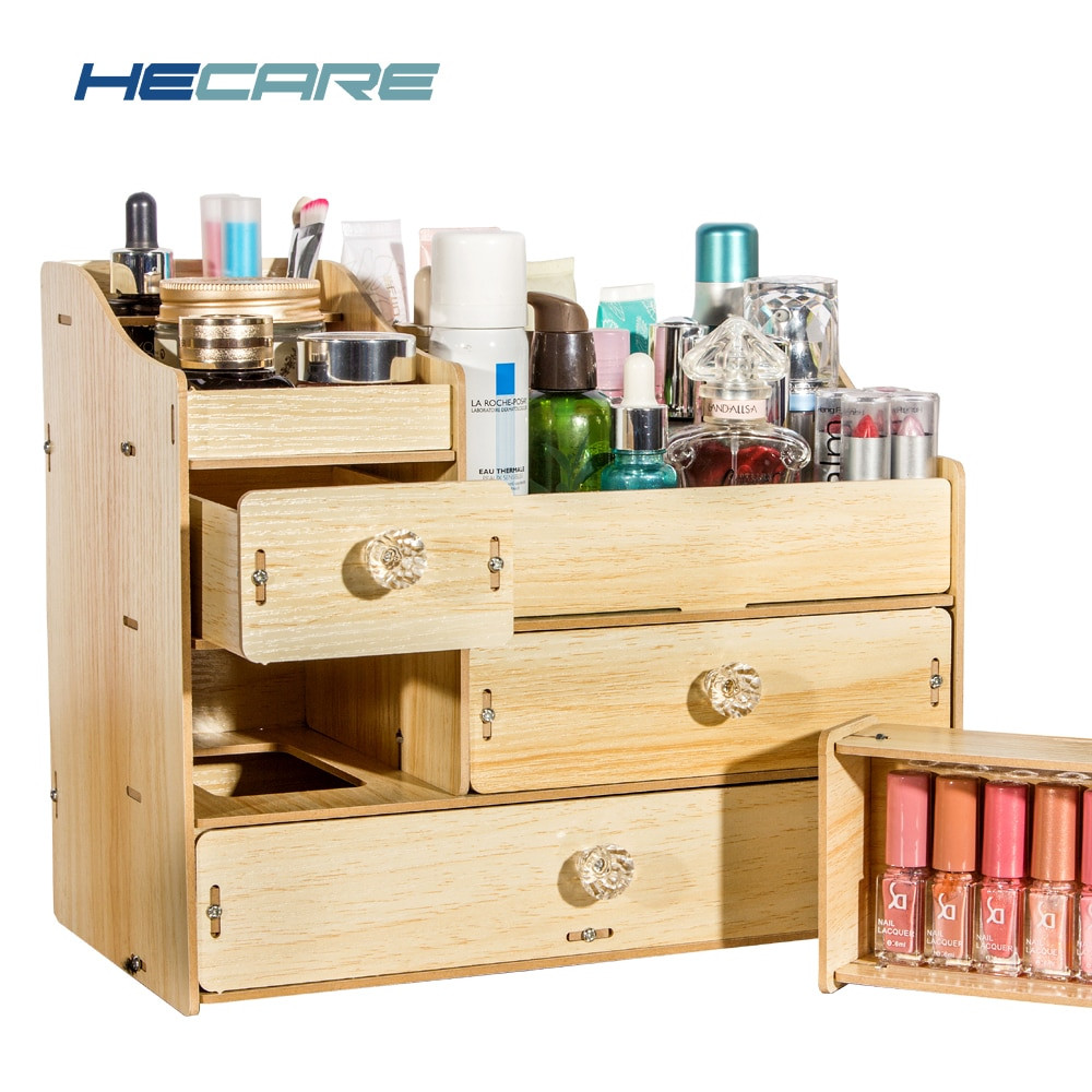 DIY Cosmetic Organizer
 Aliexpress Buy HECARE DIY Wooden Storage Box Makeup