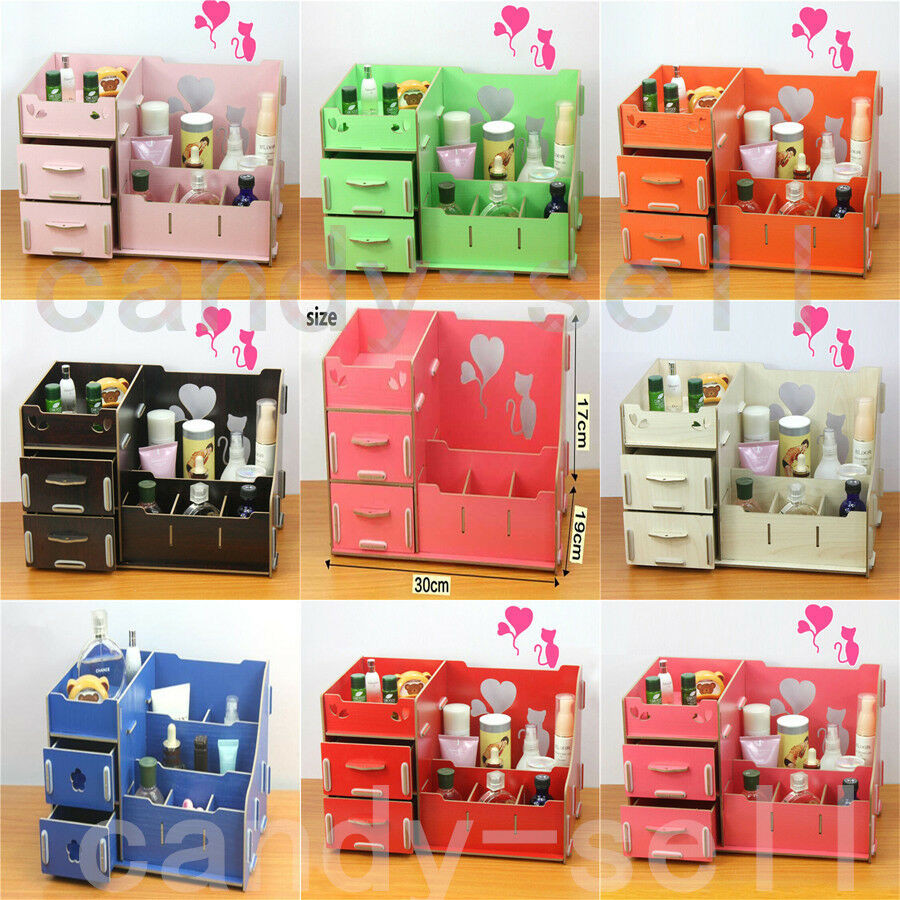 DIY Cosmetic Organizer
 New Wooden Storage Box Cosmetics Multifunctional DIY