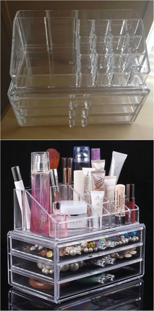 DIY Cosmetic Organizer
 21 DIY Makeup Organizing Solutions that’ll Change Your
