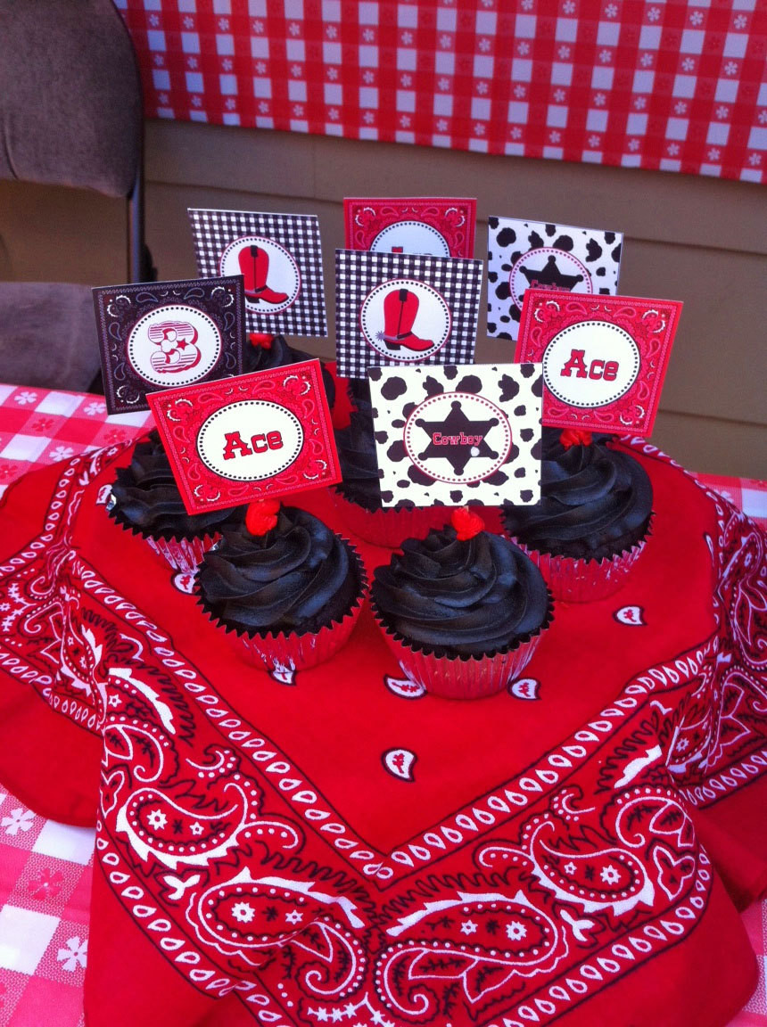 DIY Cowboy Party Decorations
 DIY Cowboy Birthday Party PRINTABLE Cupcake Toppers favor