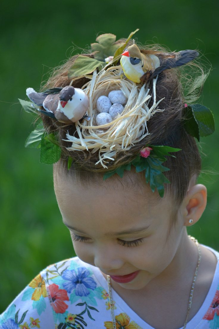 DIY Crazy Hair Day
 Crazy hair day at school A bird nest in her hair