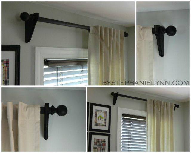 DIY Curtain Brackets
 Make Your Own Wooden Ball Curtain Rod Set with Brackets
