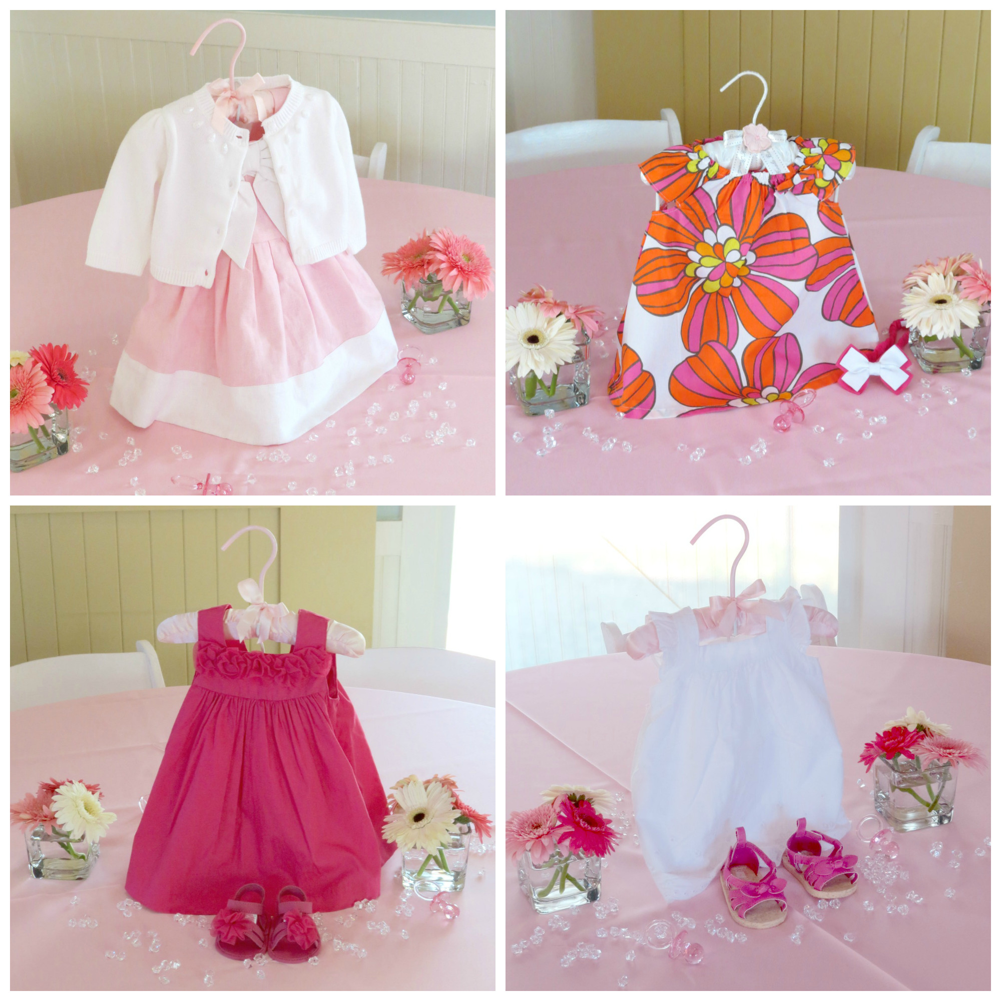 Diy Decor For Baby Shower
 DIY Baby Dress Centerpiece