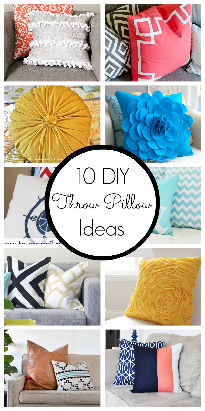 DIY Decor Pillows
 10 DIY Throw Pillow Ideas