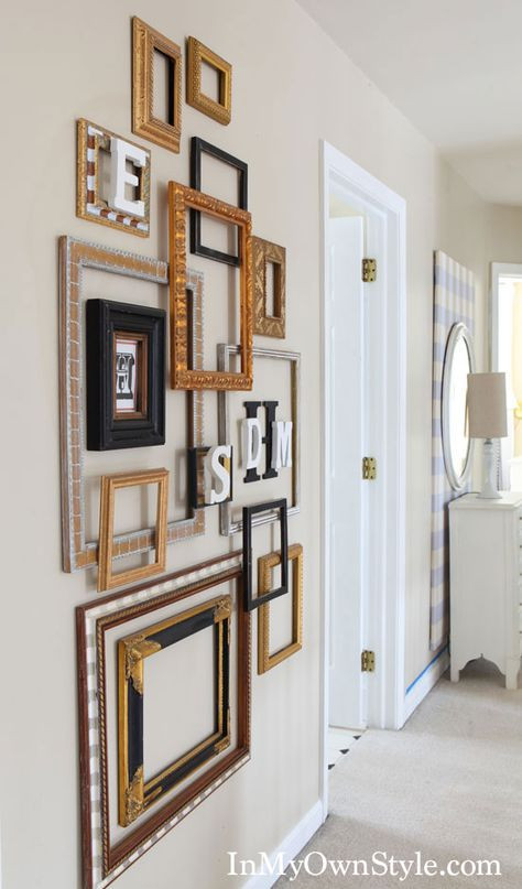 DIY Decorative Picture Frames
 Empty Frames DIY Wall Art by Laura Z on Pinterest