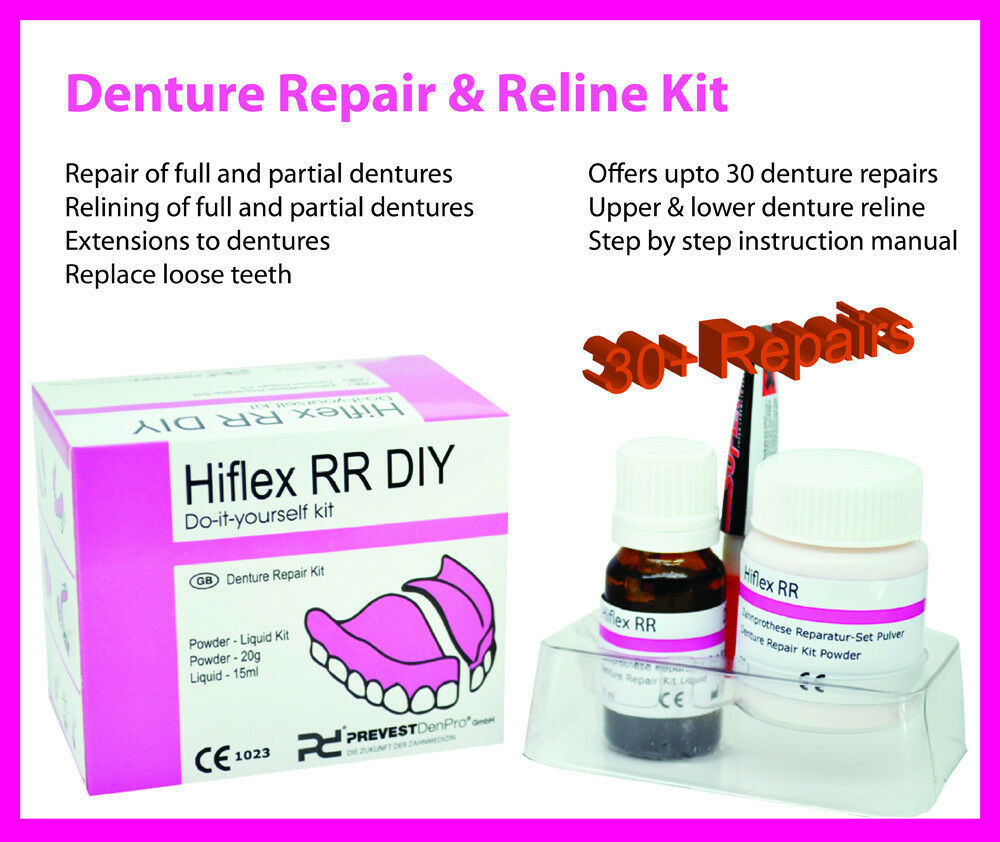 DIY Dentures Kit
 DIY Permanent Hard Denture Repair & Reline Kit For upto 30