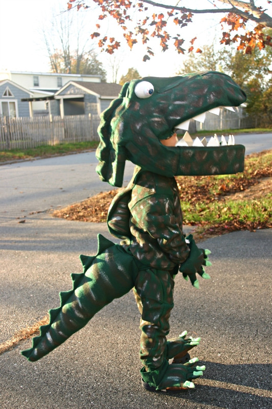 DIY Dinosaur Costume
 Homemade Halloween Costume How To Make A Dinosaur Cos