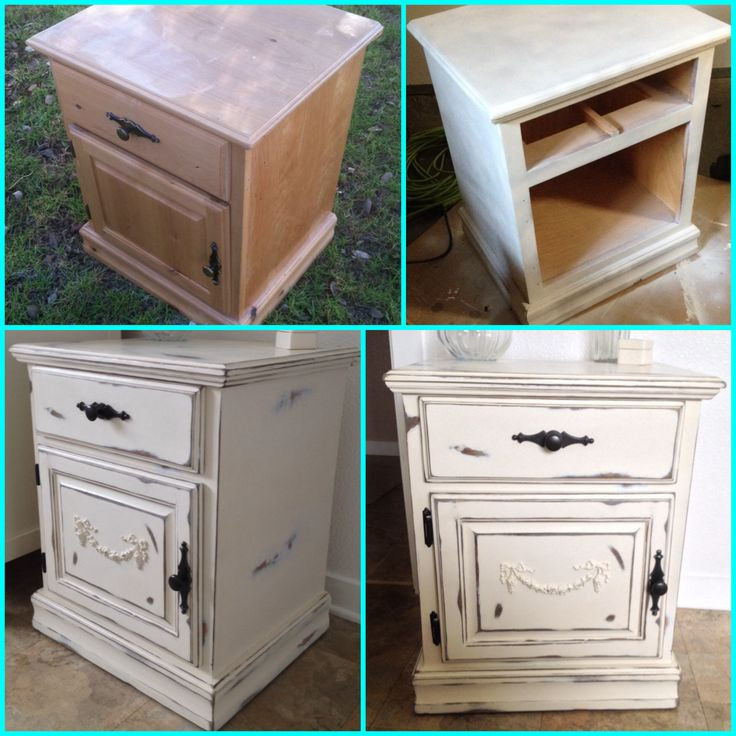 DIY Distressed Wood Furniture
 My DIY shabby chic nightstand Furniture makeover painted