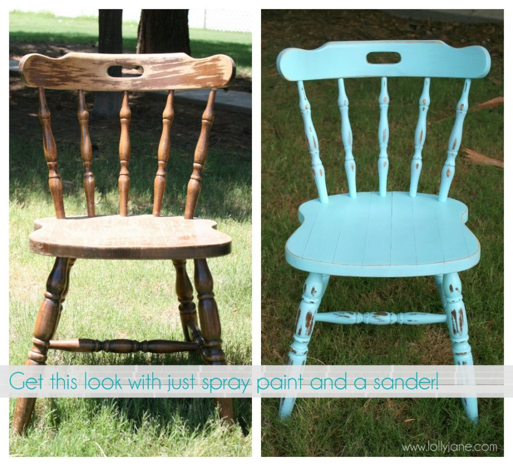 DIY Distressed Wood Furniture
 how to distress furniture with spray paint and a sander