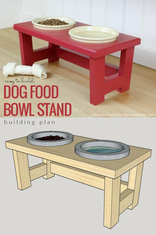 DIY Dog Food Bowl Stand
 Remodelaholic