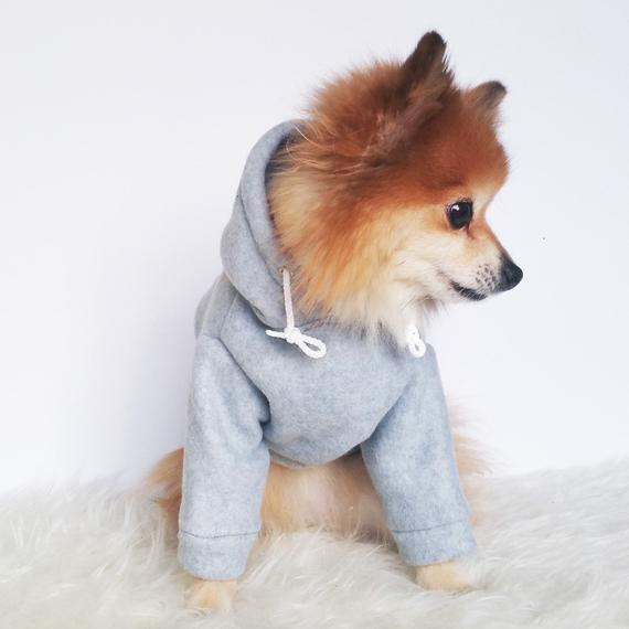 DIY Dog Hoodie
 HANDMADE dog clothes XS4XLGray sweater dog hoo pet